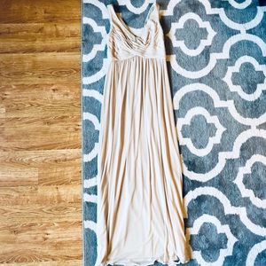 David’s Bridal champagne Bridesmaids Dress